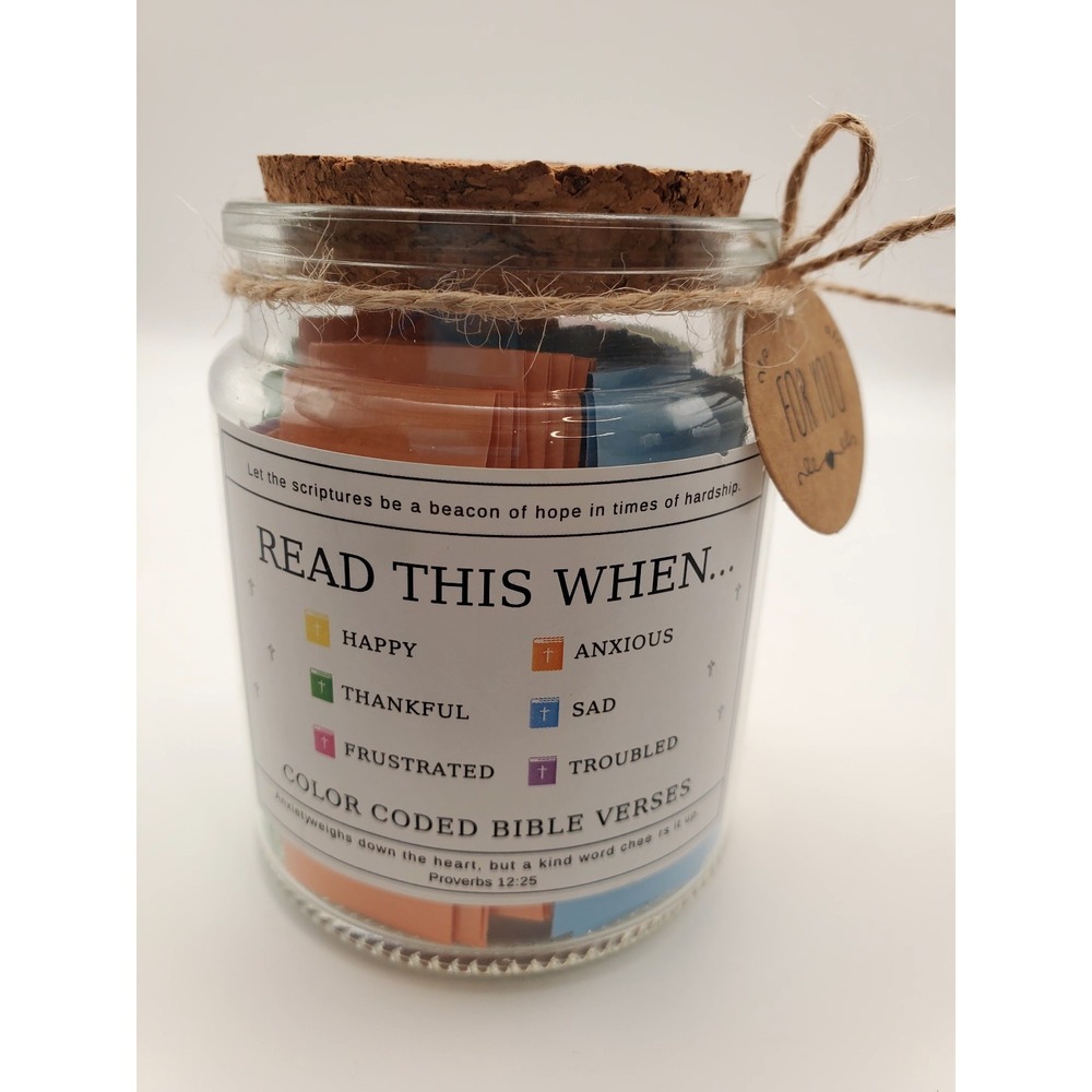 Color Coded Bible Verse Jar - Inspirational Christian Gift